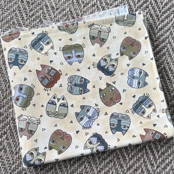 Laurel Burch Other - Laurel Burch Cat Print Fabric in Earth Tones, 2 yards